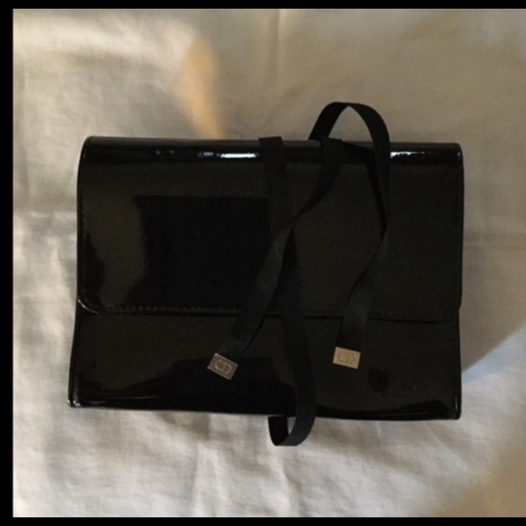 Dior Handbags - Christian Dior black patent leather make up bag